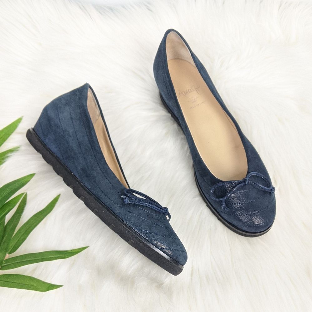 Amalfi Italian Chunky Hidden Wedge Metallic Navy